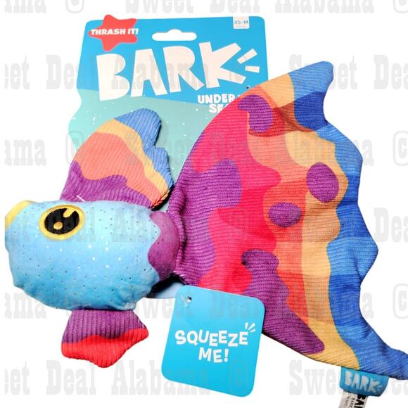 Bark Thrash It! Under The Seams Fish Soft Toy for Small Dogs - Picture 2 of 5